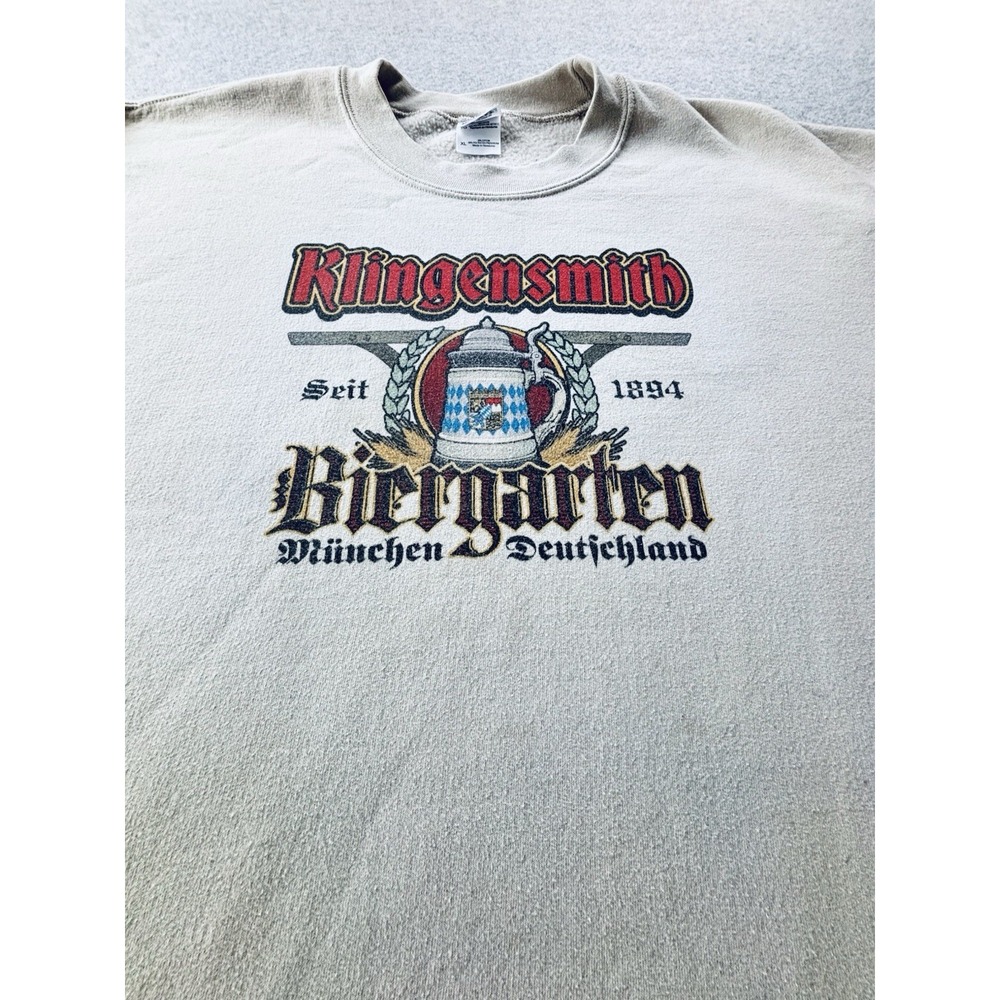 Vintage Germany Klingensmith Biergarten Beer Bar Drinking Sweatshirt XL‎